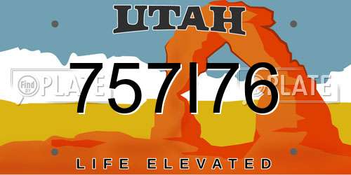 757I76 Utah License Plate