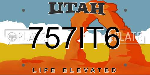 757IT6 Utah License Plate