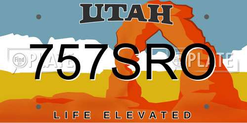 757SRO Utah License Plate