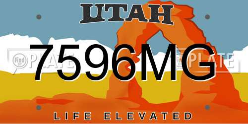 7596MG Utah License Plate