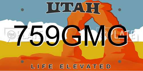 759GMG Utah License Plate