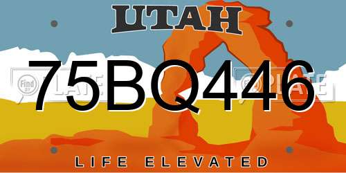 75BQ446 Utah License Plate