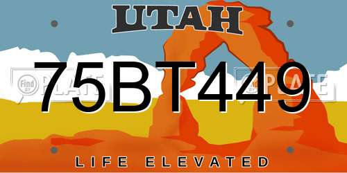 75BT449 Utah License Plate