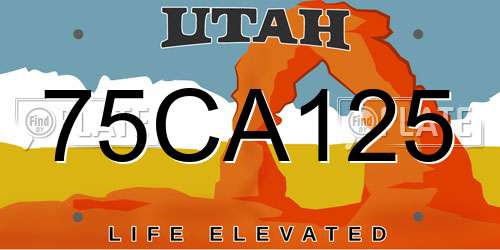 75CA125 Utah License Plate
