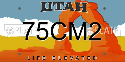 75CM2 Utah License Plate