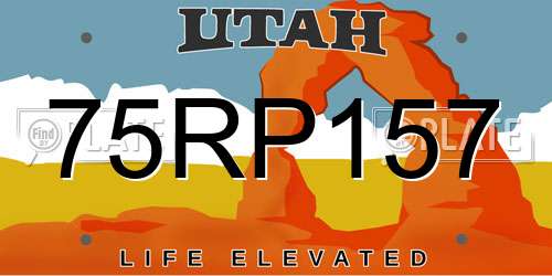 75RP157 Utah License Plate