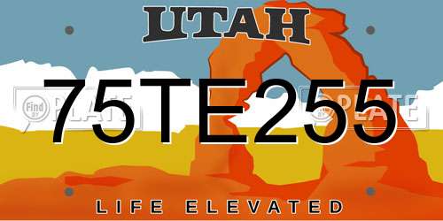 75TE255 Utah License Plate