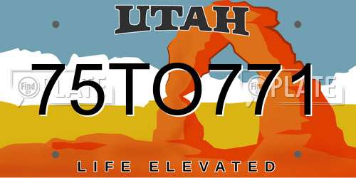 75TO771 Utah License Plate