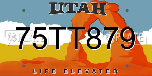 75TT879 Utah License Plate