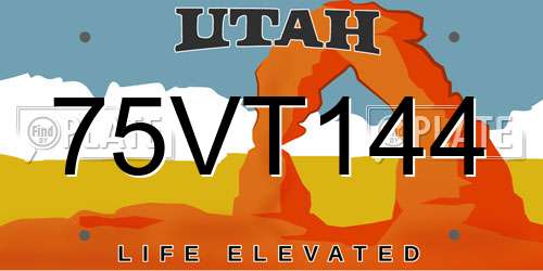 75VT144 Utah License Plate