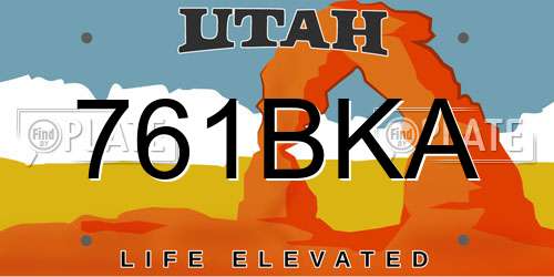 761BKA Utah License Plate