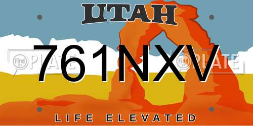 761NXV Utah License Plate