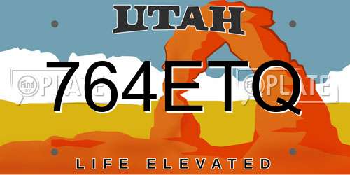 764ETQ Utah License Plate