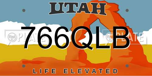766QLB Utah License Plate