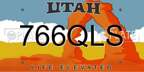 766QLS Utah License Plate