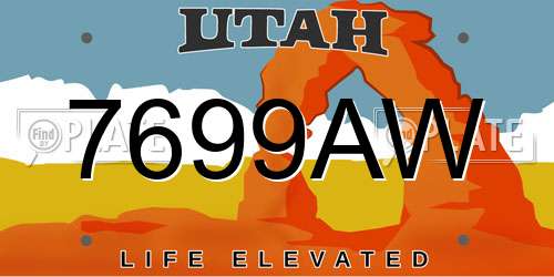 7699AW Utah License Plate