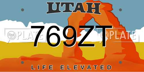 769ZT Utah License Plate