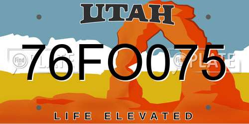 76FO075 Utah License Plate
