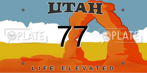77 Utah License Plate