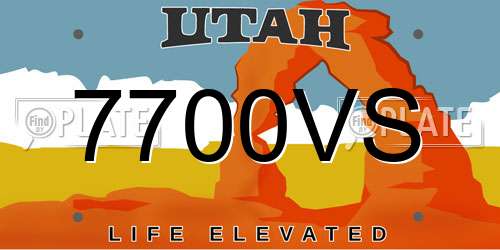 7700VS Utah License Plate
