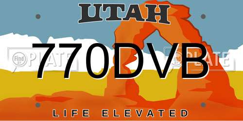 770DVB Utah License Plate
