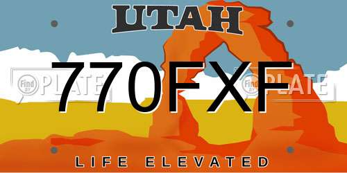 770FXF Utah License Plate