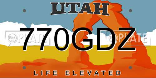 770GDZ Utah License Plate