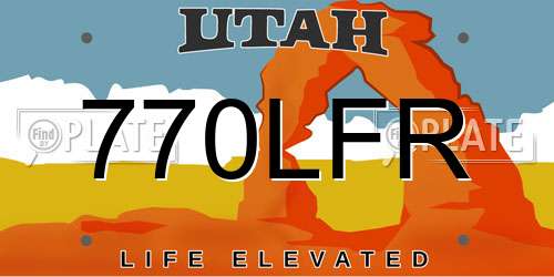 770LFR Utah License Plate
