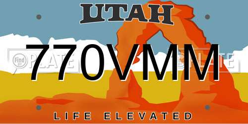 770VMM Utah License Plate