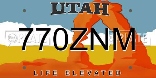 770ZNM Utah License Plate
