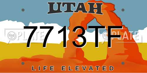 7713TF Utah License Plate