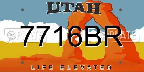 7716BR Utah License Plate