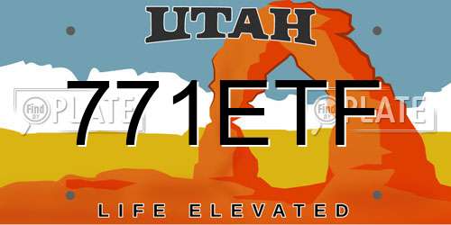 771ETF Utah License Plate