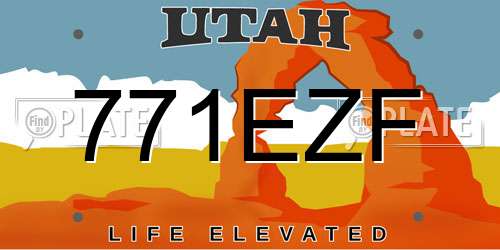 771EZF Utah License Plate