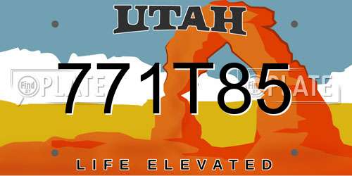 771T85 Utah License Plate