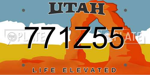 771Z55 Utah License Plate