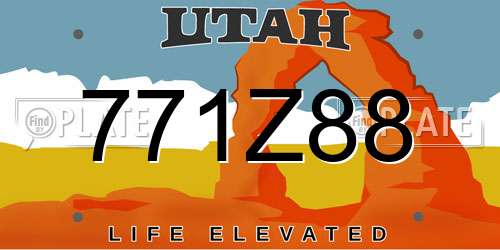 771Z88 Utah License Plate