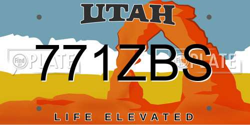 771ZBS Utah License Plate