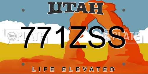 771ZSS Utah License Plate