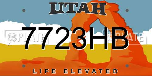 7723HB Utah License Plate