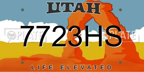 7723HS Utah License Plate