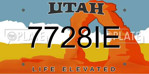 7728IE Utah License Plate