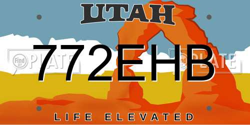 772EHB Utah License Plate