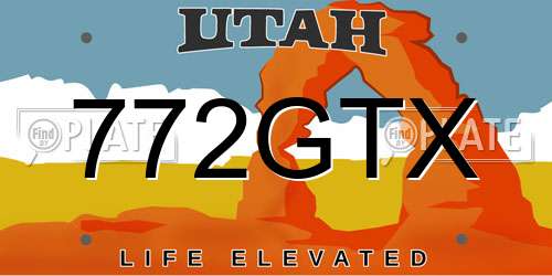 772GTX Utah License Plate