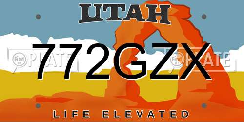 772GZX Utah License Plate