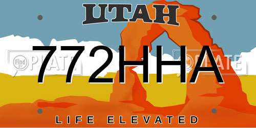 772HHA Utah License Plate