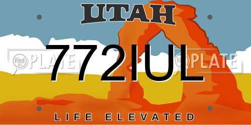 772IUL Utah License Plate