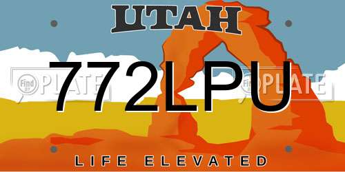 772LPU Utah License Plate