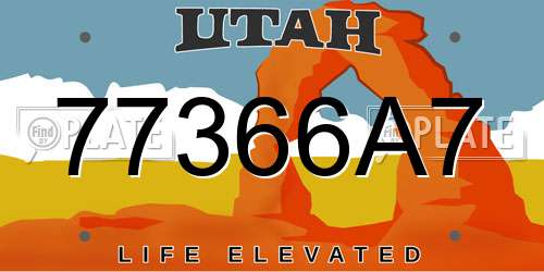 77366A7 Utah License Plate