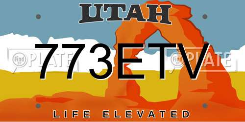 773ETV Utah License Plate